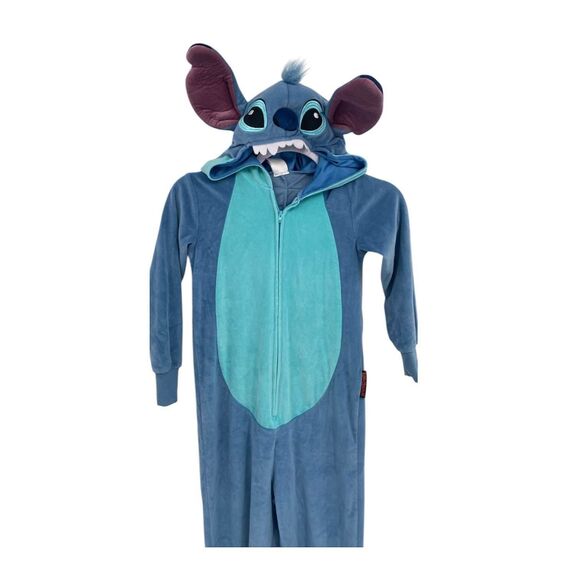 Disney Stitch Costume Kids Small 4-6 Unionsuit Jumpsuit Outfit Hooded - Picture 4 of 5